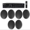 Rockville RCS80-1 Bundle: 60-Watt 70V Commercial Amplifier/Receiver with Bluetooth and (3) Pairs of CC65T Black 6.5" Commercial 70V in-Ceiling Speakers for Restaurant/Bar, 7-Items view 1