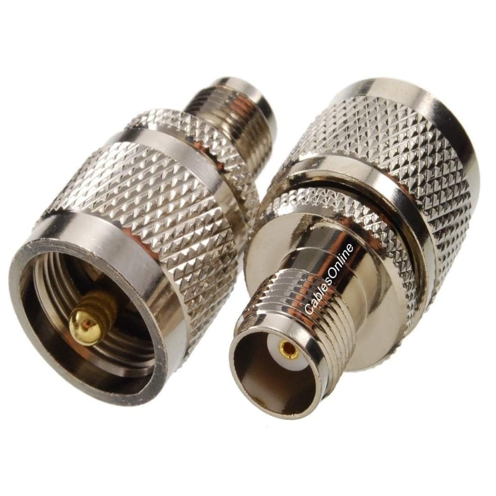 Atlantic ComputerTech, Inc. CablesOnline, TNC Female to UHF PL259 Male 50-ohm RF Coaxial Adapter (2-Pack)