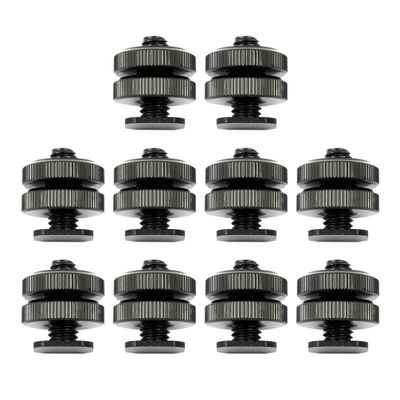 BGNING Professional 3/8 Tripod Mount Screw to Flash Hot Shoe Adapter Double Screws (10pcs)