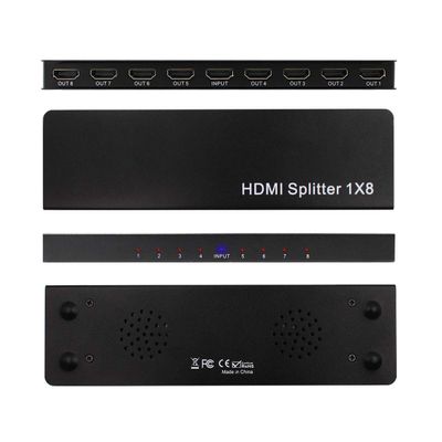 4K 1x8 HDMI Splitter, One in Eight Out Powered 8way HDMI Splitter Audio Video Distributor Amplifier with Charger, Support Full HD 3D & 4K x 2K Compatible with PS3/4,Fire Stick,Roku,Blu-Ray Playe