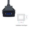 chenyang USB 3.0 Flush Mount Male to Female Extension Cable for Car Dashboard Panel Mount 1.0M view 3