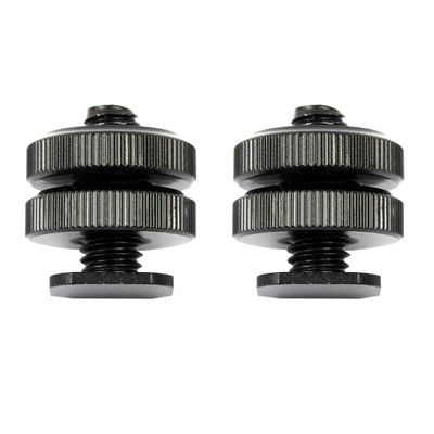 BGNING Professional 3/8 Tripod Mount Screw to Flash Hot Shoe Adapter Double Screws (2pcs)