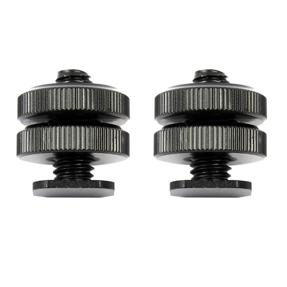 BGNING Professional 3/8 Tripod Mount Screw to Flash Hot Shoe Adapter Double Screws (2pcs)