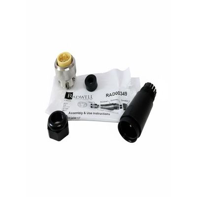 RADWELL RAD00349 Cord Set - 5 Pole, Male Straight, Field WIREABLE, Aluminum,