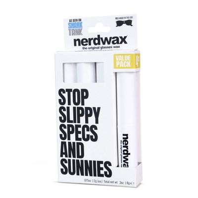 Nerdwax Glasses Wax - 4ct Value Pack | Stop Sliding Glasses | Anti-Slip Eyewear Retainer | As Seen on Shark Tank