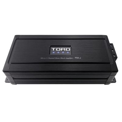 Toro Audio MR2 Micro 500W RMS Monoblock Car Amplifier | 1000W Peak Class-D Subwoofer Power Amp, 1 Stable, Auto Sense Turn-On, Variable Crossover, Compact Design for Cars & Powersports