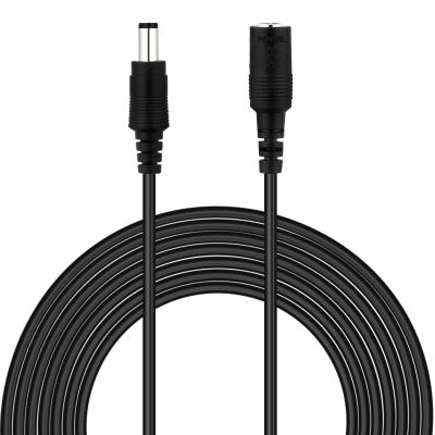 DC Power Extension Cable 5.5mm x 2.1mm Male Female Cord 18AWG 12V 24V 10A Heavy Duty (1.5 feet / 50cm)