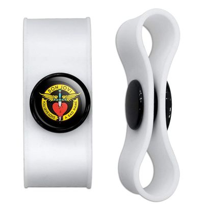 GRAPHICS & MORE Bon Jovi You Give Love a Bad Name Headphone Earbud Cord Wrap - Charging Cable Manager - Wire Organizer Set of 2 - White