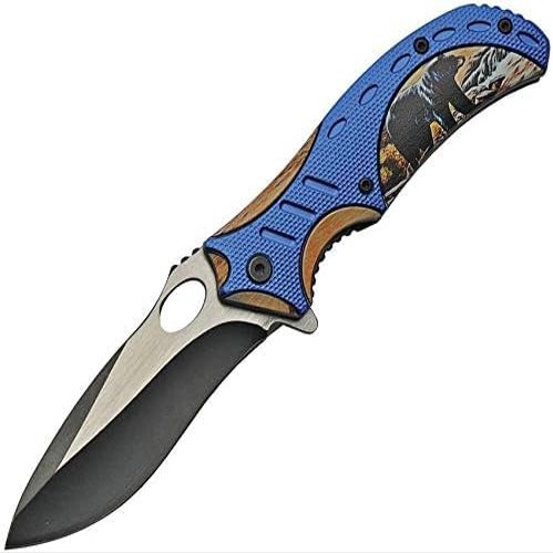 SZCO Rite Edge Folding Knife 4.5 inch - Pocket Knife with Stainless Steel Blade, Handle with 3D Inlay & Clip - Utility Knife for Camping, Hiking & Outdoor Uses