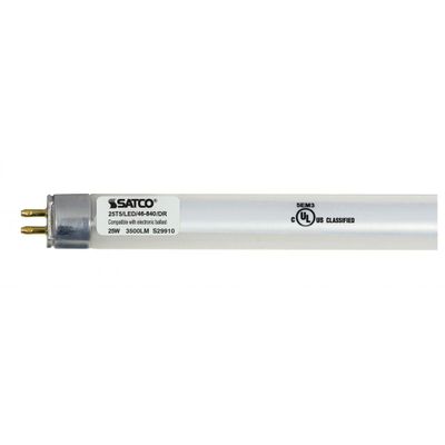 Satco S29910 25 Watt 120-277 Volt T5 Linear LED Tube Lighting; G5 Mini Bi-Pin Base; 4000K; 3500 Lumen; Type A; Ballast Dependent; Dimmable; CA Compliant (10 LED Light Bulbs)