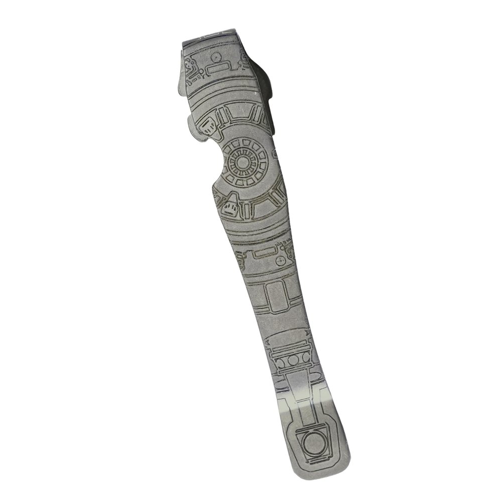 Donk! Pocket Clip for Wave, Wave Plus+, Alpha, Surge & Charge AL, ALX, Ti, XTi - Titanium TC4 - Custom Designs - Quick Release - Extra Carry Options - 'Chrono'