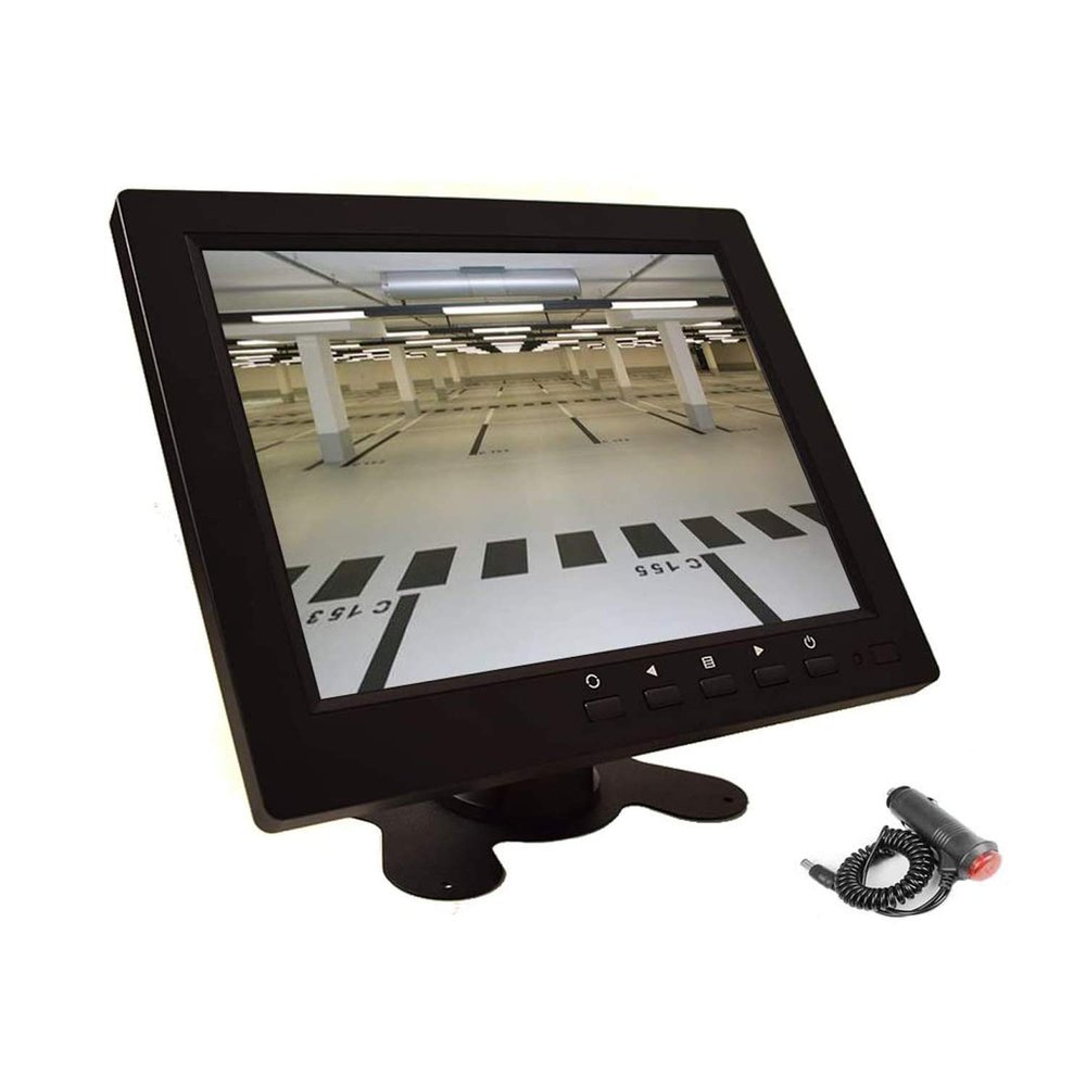 8 inch CCTV Monitor, TFT LCD Security Screen with VGA HDMI AV BNC USB Audio in/Out Ports Built-in Speaker, HD Display for Surveillance Camera STB 1024x768 Resolution with Car Power Adapter 12-24V