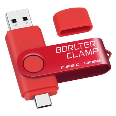 128GB USB Type-C Flash Drive, BorlterClamp USB C 3.0 Jump Drive Memory Stick Dual Port for Android Smartphones Samsung Galaxy S10/S9/S8/Note 9, LG, Huawei, Tablets & Computer (Red)