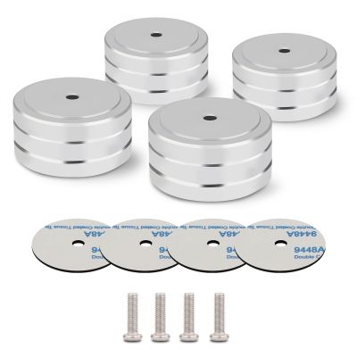 4Pcs Audio Isolation Feet Load 400KG Anti Vibration Pads 40 * 20mm(Silver)