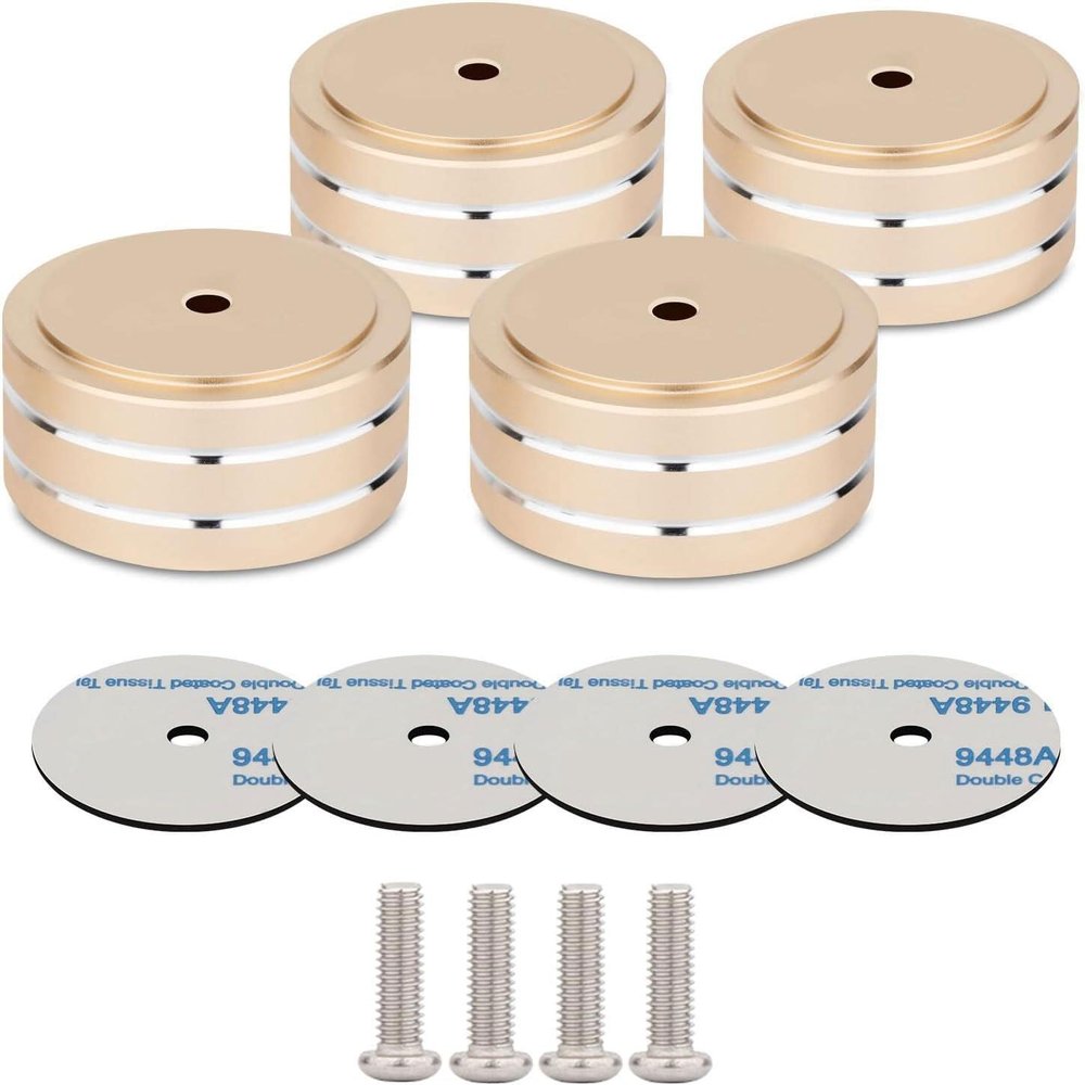 4Pcs Audio Isolation Feet Load 400KG Anti Vibration Pads 40 * 20mm(Gold)