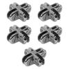 Prolinemax Set of 5 Pieces Chrome 4-Way Glass Display Connector 3/16 Inch Tempered Glass Shelf view 1