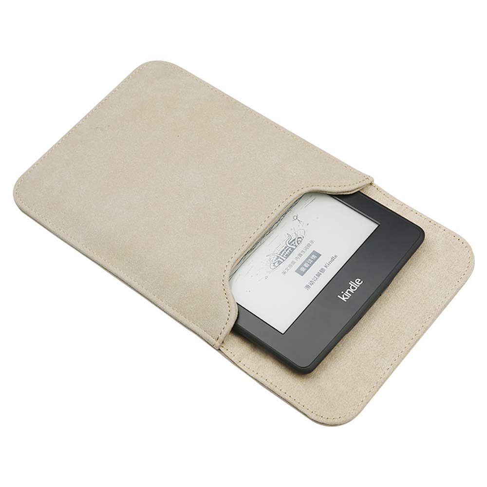 Emoly Leather Kindle Sleeve for Kindle Paperwhite 7'' E-Reader - Protective Insert Sleeve Case Cover Bag Fits Kindle Paperwhite 10th Generation 2019 / 9th Generation 2017, Khaki