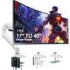 AVLT Single 17"-49" Super Ultrawide Monitor Arm for Screens Up to 50 lbs, Premium Aluminum Desk Stand, Adjustable Pneumatic Height, Full Motion Swivel Tilt Rotation, USB 3.0 & AUX Ports, White view 1