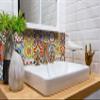 Mexican Mi Alma Tile Stickers 24pc Kitchen Backsplash Bathroom Vinyl Waterproof Peel and Stick Colored Collocation Bright Colors Modern Wall Decals Easily Removed (Happy Mexican, 5x5 inch) view 2