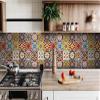 Mexican Mi Alma Tile Stickers 24pc Kitchen Backsplash Bathroom Vinyl Waterproof Peel and Stick Colored Collocation Bright Colors Modern Wall Decals Easily Removed (Happy Mexican, 5x5 inch) view 3