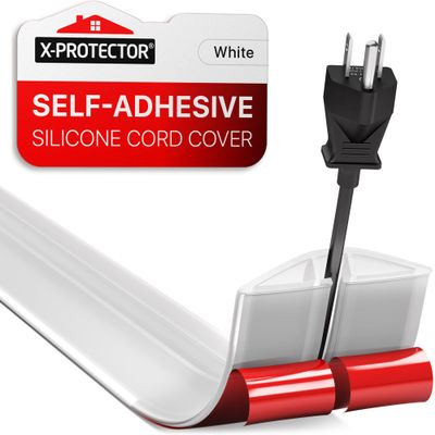 Floor Cord Cover X-Protector - 5 Overfloor Cord Protector - Self-Adhesive Power Cable Protector - Silicone Cord Protector - Ideal Extension Cord Cover to Protect Wires On Floor (60 in)