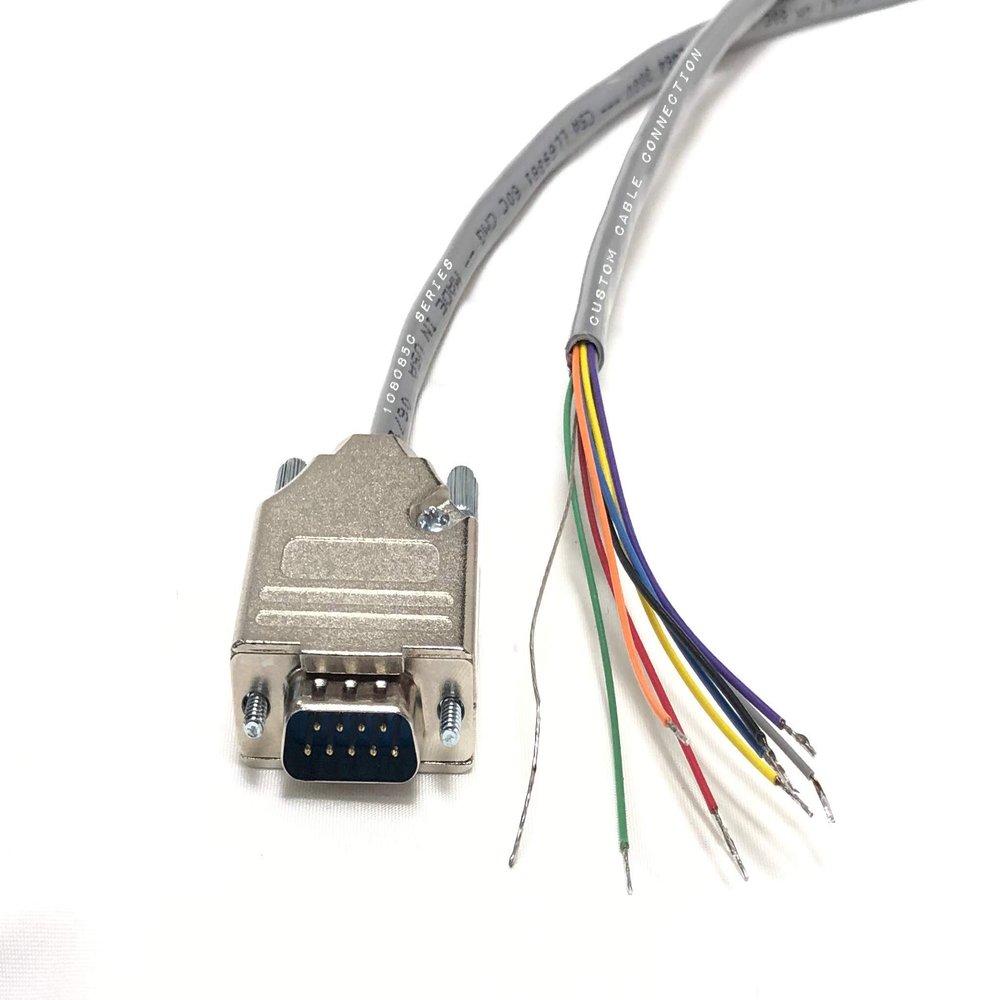 25 Foot DB9 Male to Blunt End RS232 Extension Serial Cable - 24 AWG with Grey PVC Jacket - Made in USA by Custom Cable Connection