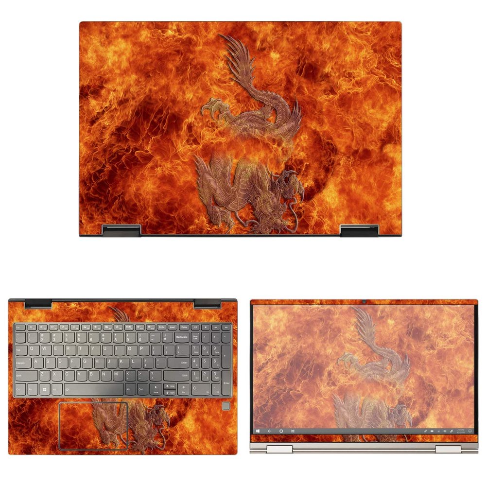 Decalrus - Protective Decal Flames Skin Sticker for Lenovo Yoga C740 (15.6" Screen) case Cover wrap LEyoga15_C740-133