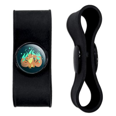 GRAPHICS & MORE Kitsune Nine-Tailed Fox Headphone Earbud Cord Wrap - Charging Cable Manager - Wire Organizer Set of 2 - Black