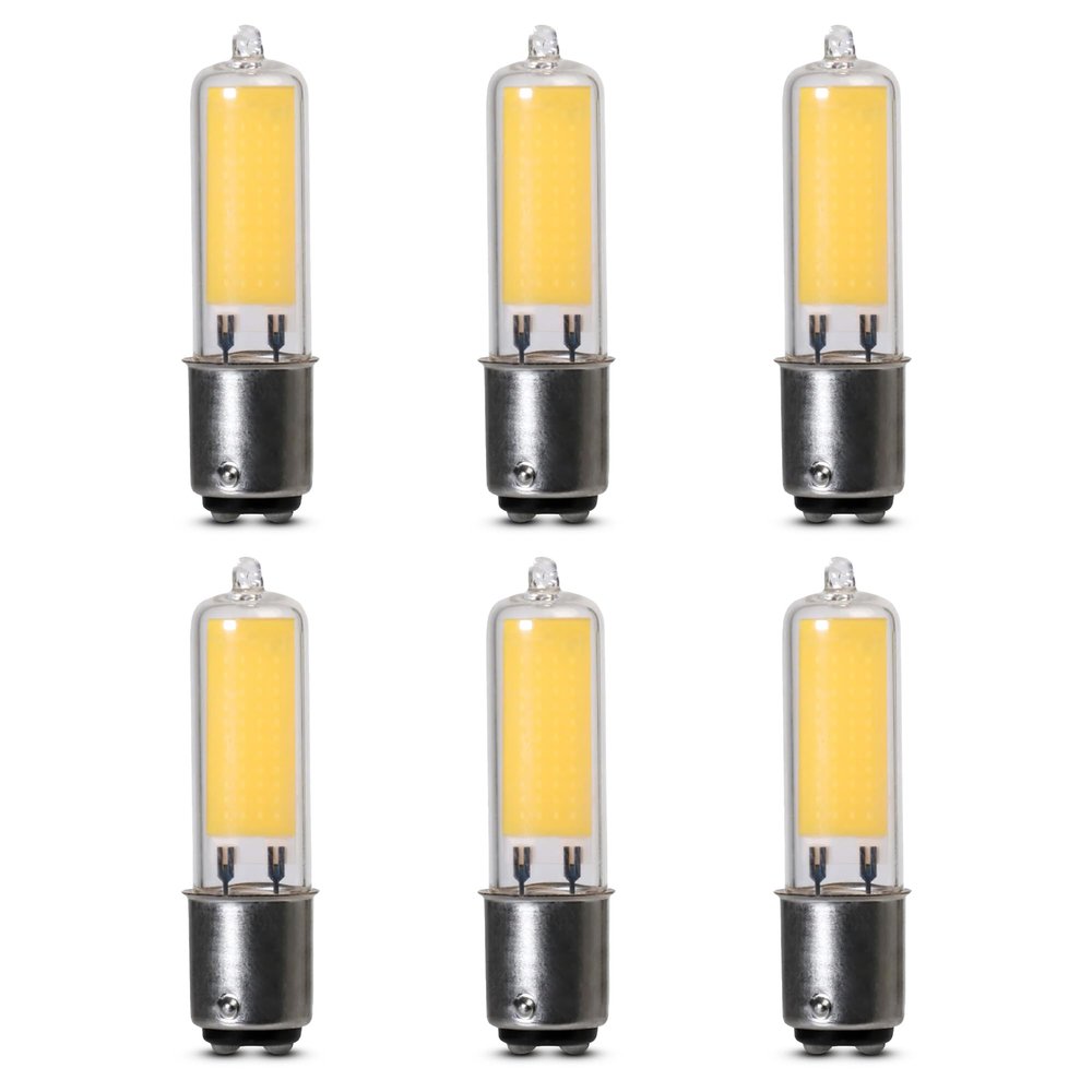 Feit Electric T4 LED Bulb, BA15D Base, 35W Equivalent, Non Dimmable, 3000K Warm White, 350 Lumens, 120V, 10,000 Hour Lifetime, Bayonet Base, BP35DC/830/LED/6, 6 Pack