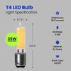 Feit Electric T4 LED Bulb, BA15D Base, 35W Equivalent, Non Dimmable, 3000K Warm White, 350 Lumens, 120V, 10,000 Hour Lifetime, Bayonet Base, BP35DC/830/LED/6, 6 Pack view 3