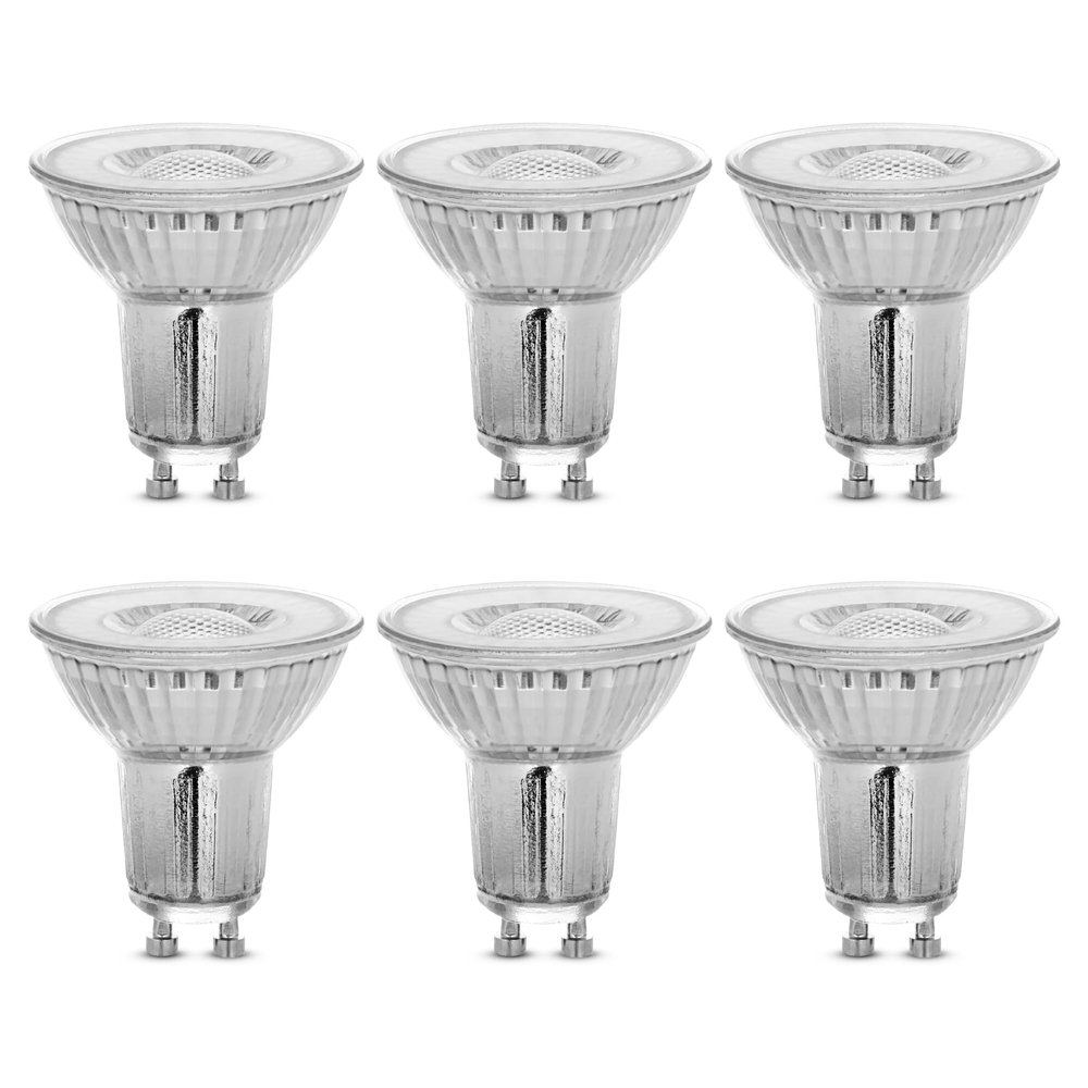 Feit Electric MR16 GU10 LED Bulbs, 50W Equivalent, Dimmable, 3000k Bright White, Spotlight Track Lighting Bulbs, Enhance Mini Split Reflector, BPMR16IFGU500930CA/6, 6 Count (Pack of 1)