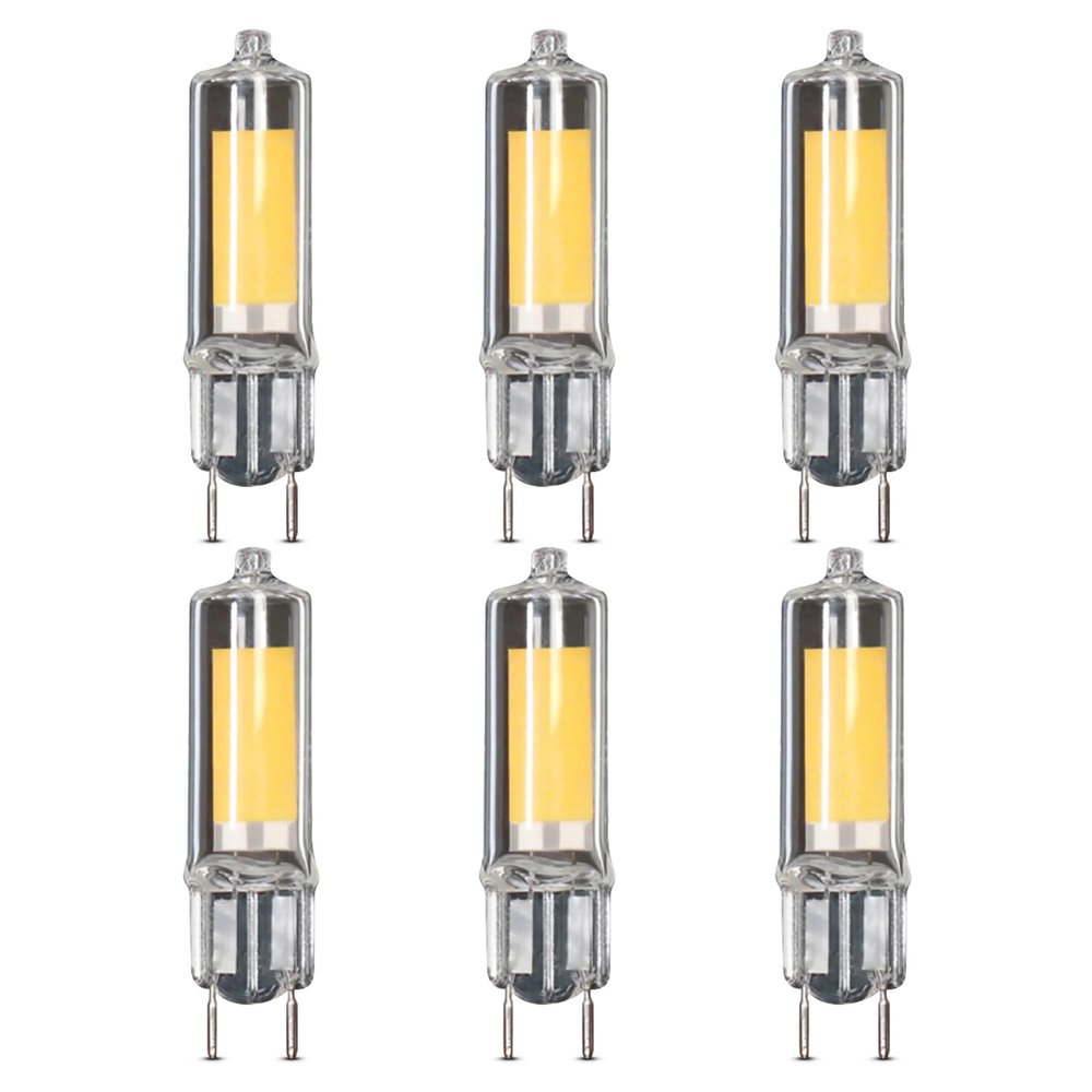 Feit Electric T4 Specialty LED Light Bulb, 35-Watt Equivalent, Dimmable, 3000K Warm White, 350 Lumens, G8 Bi-Pin Base, Under Cabinet Light Bulb with 10,000-Hour Lifetime, BP35G8/830/LED/6, 6-Pack