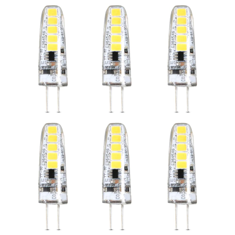 Feit Electric G4 LED Bulb, Dimmable, 20W Equivalent, 12V, 5000K Daylight, 170 Lumens, 10,000 Hours, Halogen Bulb Replacement Capsule, BP20G4/850/LED/6, 6 Pack