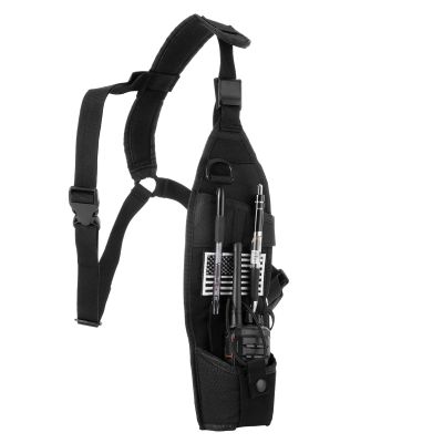 abcGoodefg Universal Radio Shoulder Holster Chest Harness Vest Rig Radio Harness Left Side Shoulder Radio Holder Holster for Police Firefighter Two Way Radio Walkie Talkie Rescue Essentials