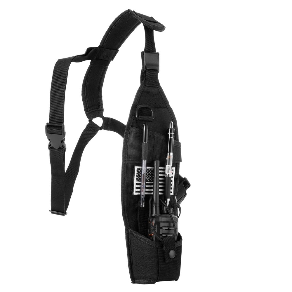 abcGoodefg Universal Radio Shoulder Holster Chest Harness Vest Rig Radio Harness Left Side Shoulder Radio Holder Holster for Police Firefighter Two Way Radio Walkie Talkie Rescue Essentials