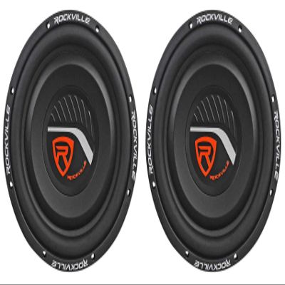 Rockville W12T4S2 12" Shallow Mount 1400w Peak/350w RMS CEA Compliant Car Subwoofers, 2-Ohm, 2-Piece