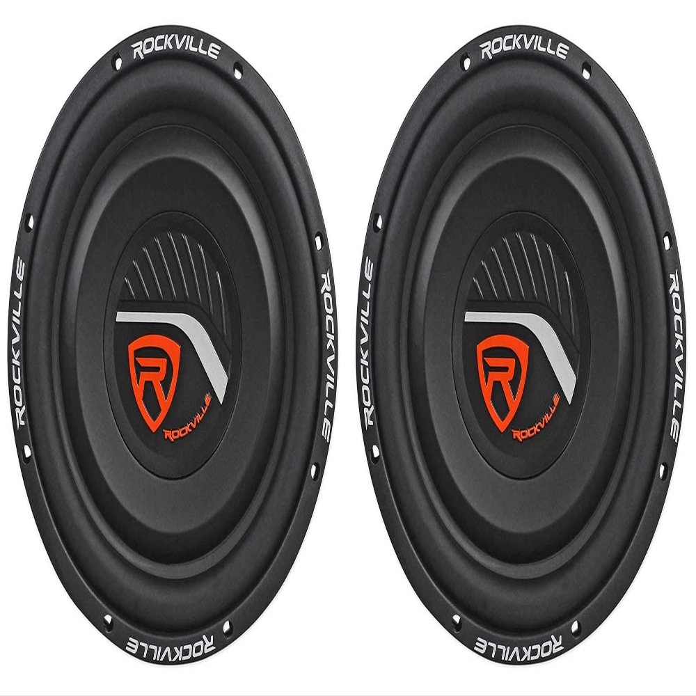 Rockville W12T4S2 12" Shallow Mount 1400w Peak/350w RMS CEA Compliant Car Subwoofers, 2-Ohm, 2-Piece