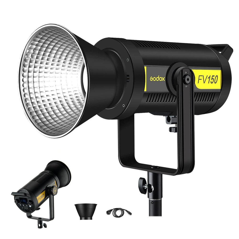 Godox FV150 150W 2.4G Flash LED Light, 1/8000s High Speed Sync, CRI96+, TCLI 96+, 12000LUX, 5600K200K, Built in 8 FX Special Effects Modes, Compatible for Canon, Nikon, Sony, Olympus,Panasonic, Pent