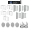 Rockville 350 Watt 6 Zone 70v Bundle with CC65T 6.5" Ceiling, 70B Black 5.25" Wall, 65P Pendant Speakers & 3.5" Wall Mount (5 Items) view 1