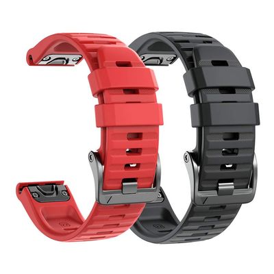 NotoCity Compatible with Fenix 6 Pro Band 22mm Easy Fit for Fenix 5/Fenix 5 Plus/Fenix 6/Fenix 6 Pro/Forerunner 935/Forerunner 945/Approach S60/Quatix 5(Black/Red)