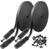 2 Pack 10ft/3m DC Power Extension Cable 2.1mm x 5.5mm Compatible with 12V DC Adapter Cord for CCTV IP Camera, LED, Car, Black view 1