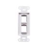 Best 5pcs Decorator Style Keystone Jack 2 Port Modular Wall Insert Cover Plate White view 2