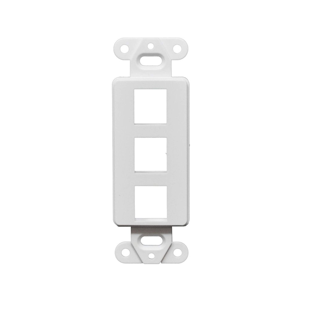 Best 5pcs Decorator Style Keystone Jack 3 Port Modular Wall Insert Cover Plate White