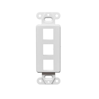 Best 10pcs Decorator Style Keystone Jack 3 Port Modular Wall Insert Cover Plate White