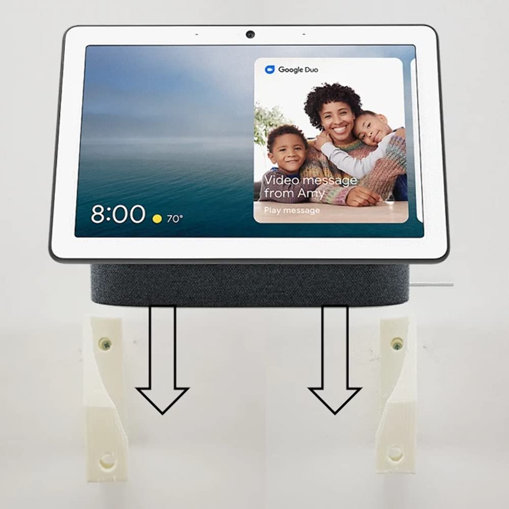 3D Cabin Wall Mount Wall Bracket Compatible with Google Nest Hub Max for 10 Inch Touchscreen White