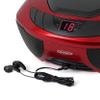 Jensen CD-475R Portable Sport Stereo Boombox CD Player with AM/FM Radio and Aux Line-in & Headphone Jack (Red) view 3