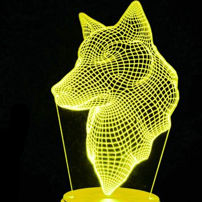 Jinnwell 3D Fox Night Light Lamp Illusion Led 7 Color Changing Touch Switch Table Desk Decoration Lamps Acrylic Flat ABS Base USB Cable Toy (Bus)