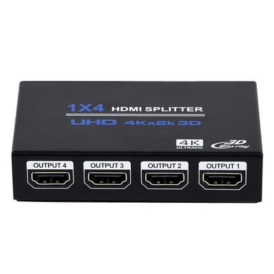 1x4 HDMI Splitter, 1 in 4 Out HDMI Splitter Audio Video Distributor Box Support 3D & 4K x 2K Compatible for HDTV, STB, DVD, PS3, Projector Etc, Duplicate/Mirror Screen Only (Not Extend)