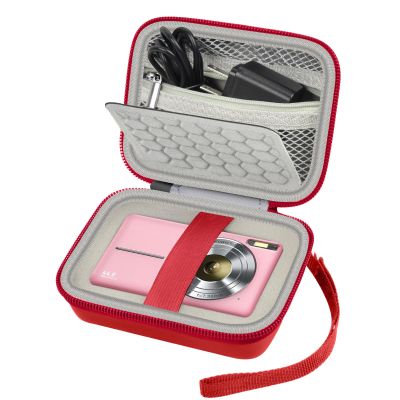 Carrying & Protective Case for Digital Camera, AbergBest 21 Mega Pixels 2.7" LCD Rechargeable HD/Kodak Pixpro/Canon PowerShot ELPH 180/190 / Sony DSCW800 / DSCW830 Cameras for Travel - Red