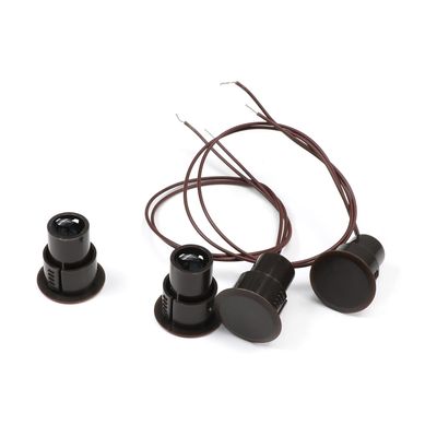 Fielect 2Pcs N.C. Recessed Wired Security Window Door Contact Sensor Alarm Magnetic Reed Switch Brown RC-35